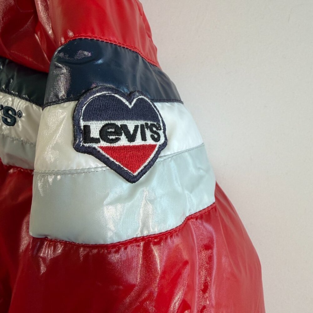 Kids LEVIS Red Hooded Puffer Jacket 6-7 - Picture 8 of 16